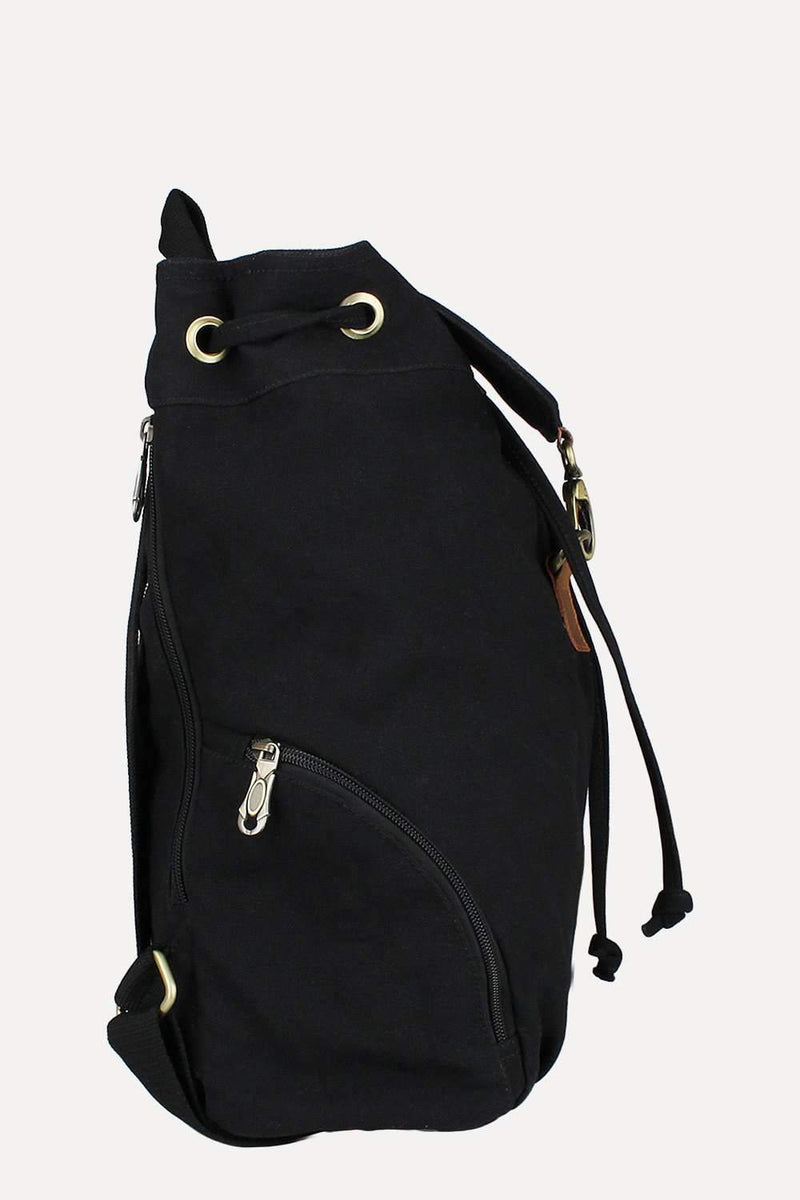 Dyed Canvas Backpack With Drawstrings