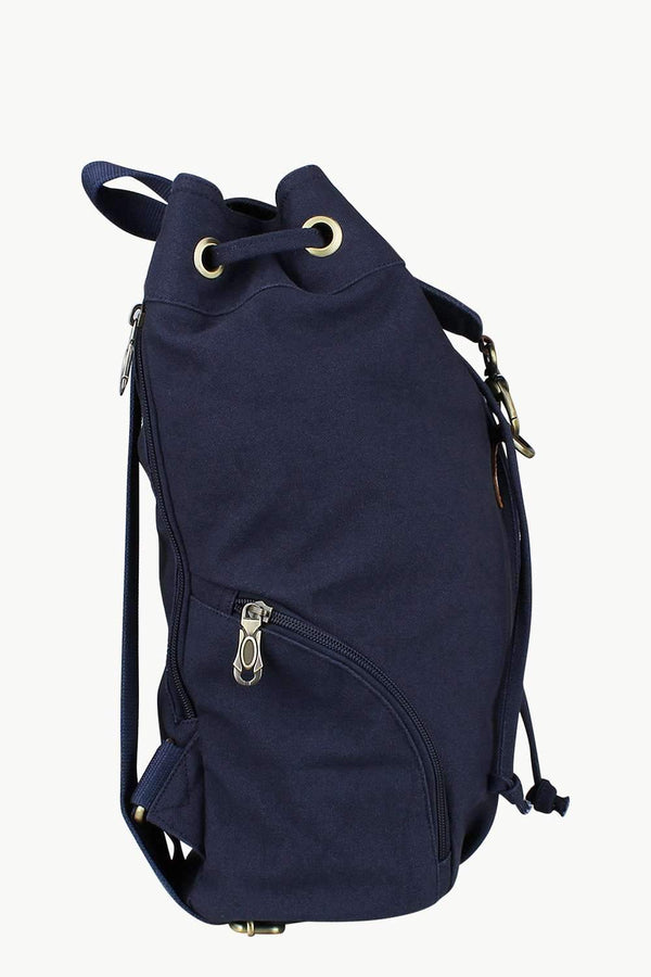 Dyed Canvas Backpack With Drawstrings