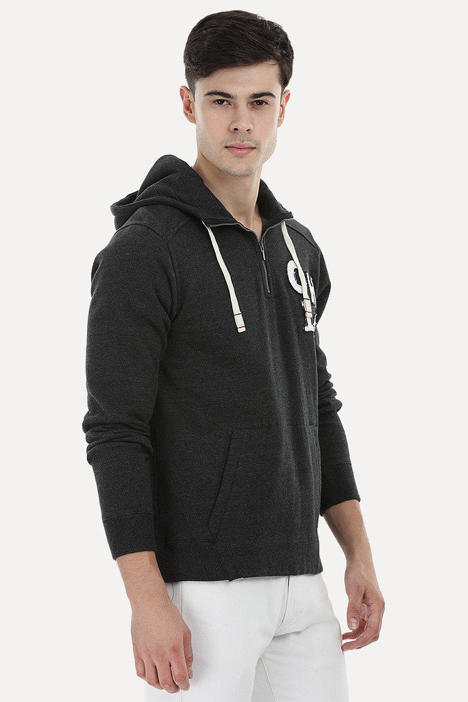 Embroidered Popover Zip Hoodie