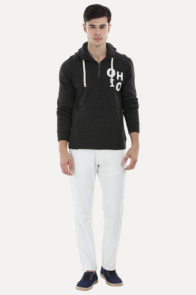 Embroidered Popover Zip Hoodie