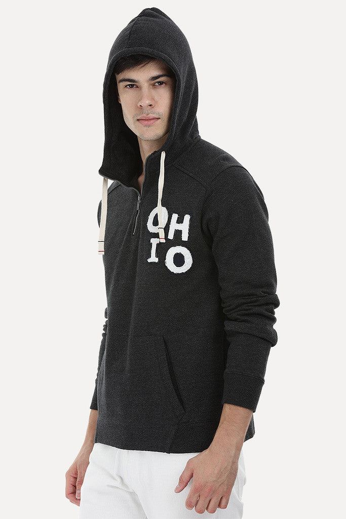 Embroidered Popover Zip Hoodie