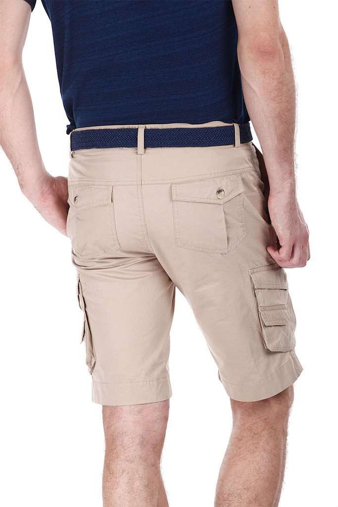 Enzyme Washed Cotton Twill Cargo Shorts