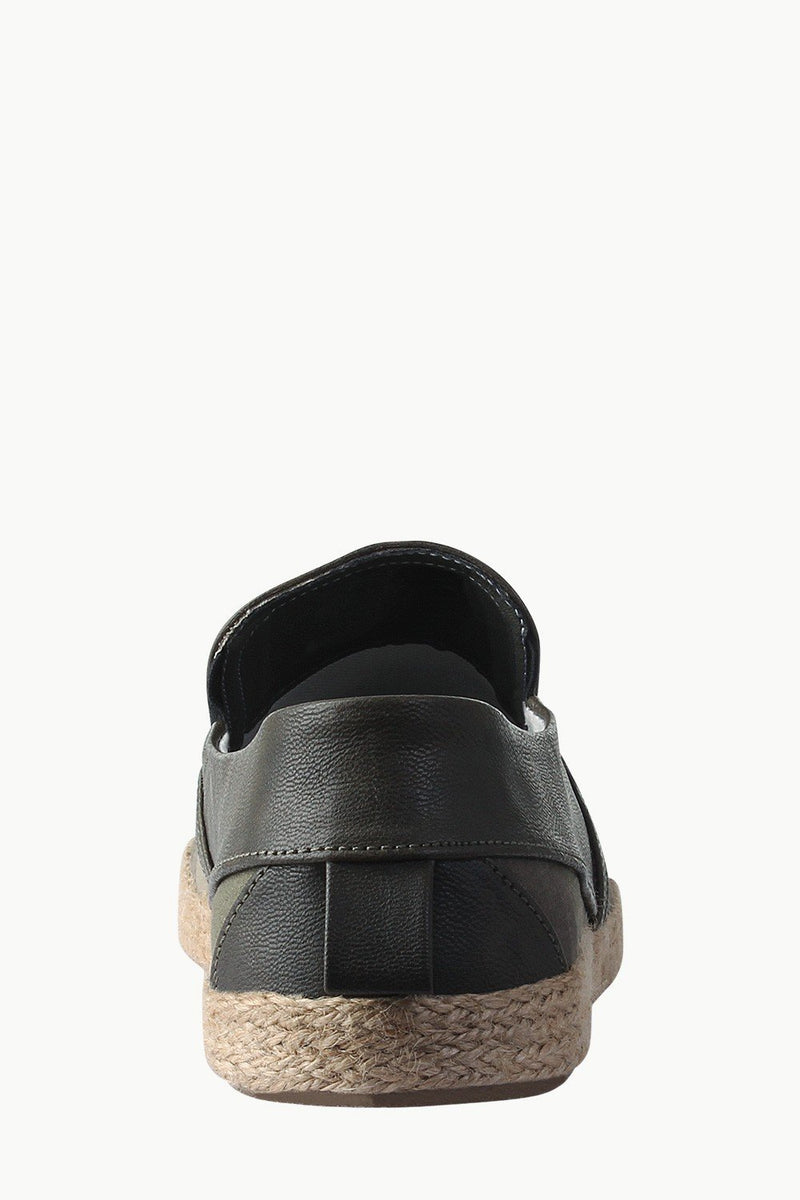 Faux Leather Detail Canvas Espadrilles