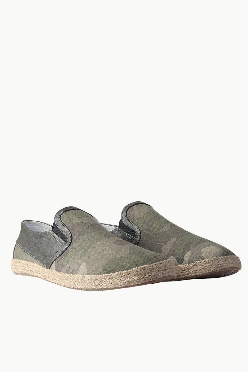 Faux Leather Detail Canvas Espadrilles