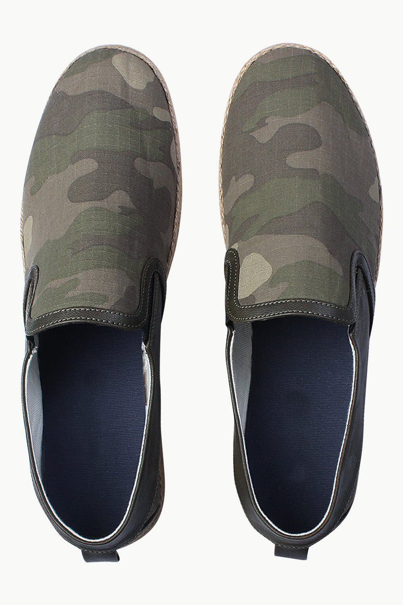 Faux Leather Detail Canvas Espadrilles