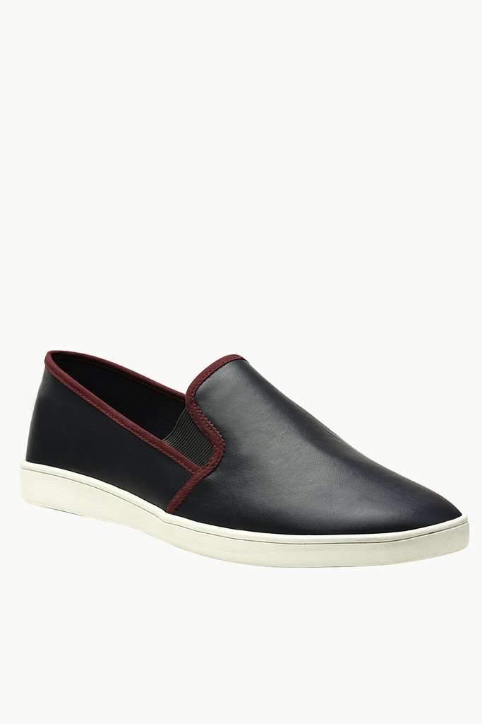 Faux Leather Slip On Plimsolls