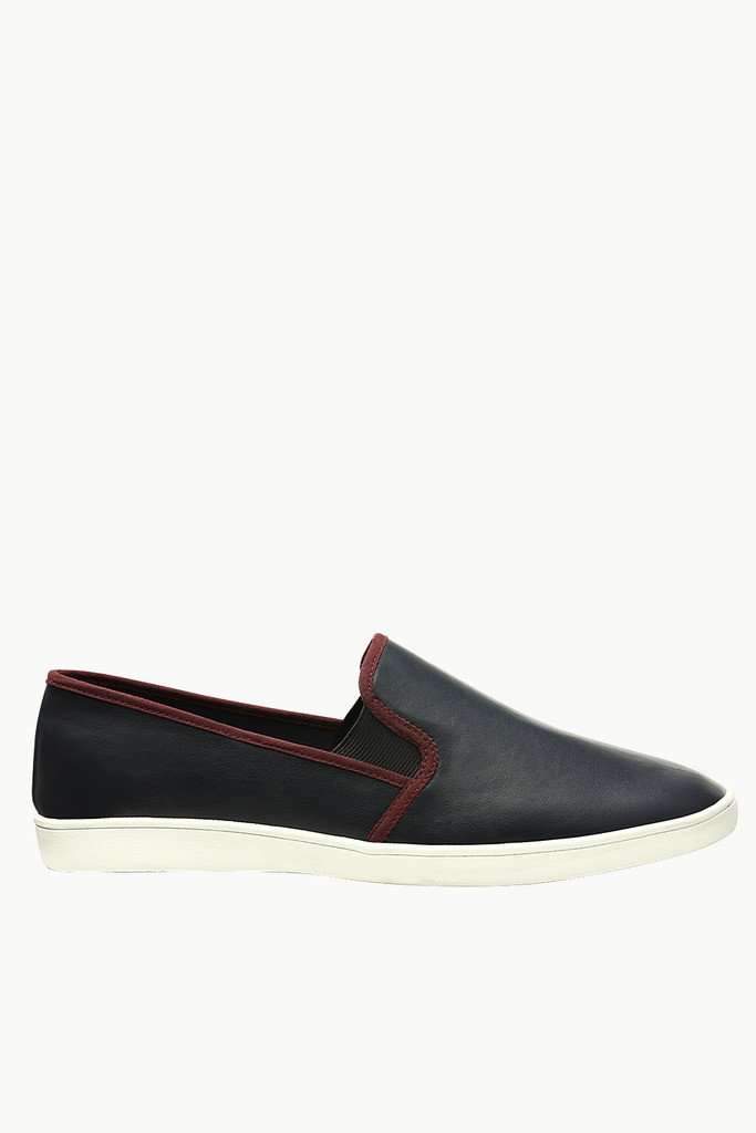 Faux Leather Slip On Plimsolls