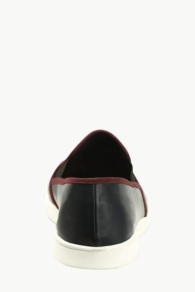 Faux Leather Slip On Plimsolls