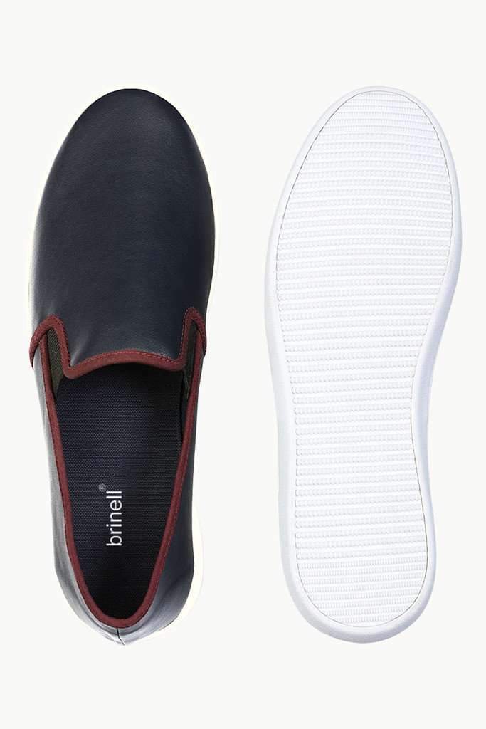 Faux Leather Slip On Plimsolls