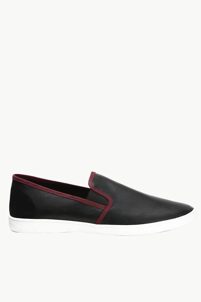 Faux Leather Slip On Plimsolls