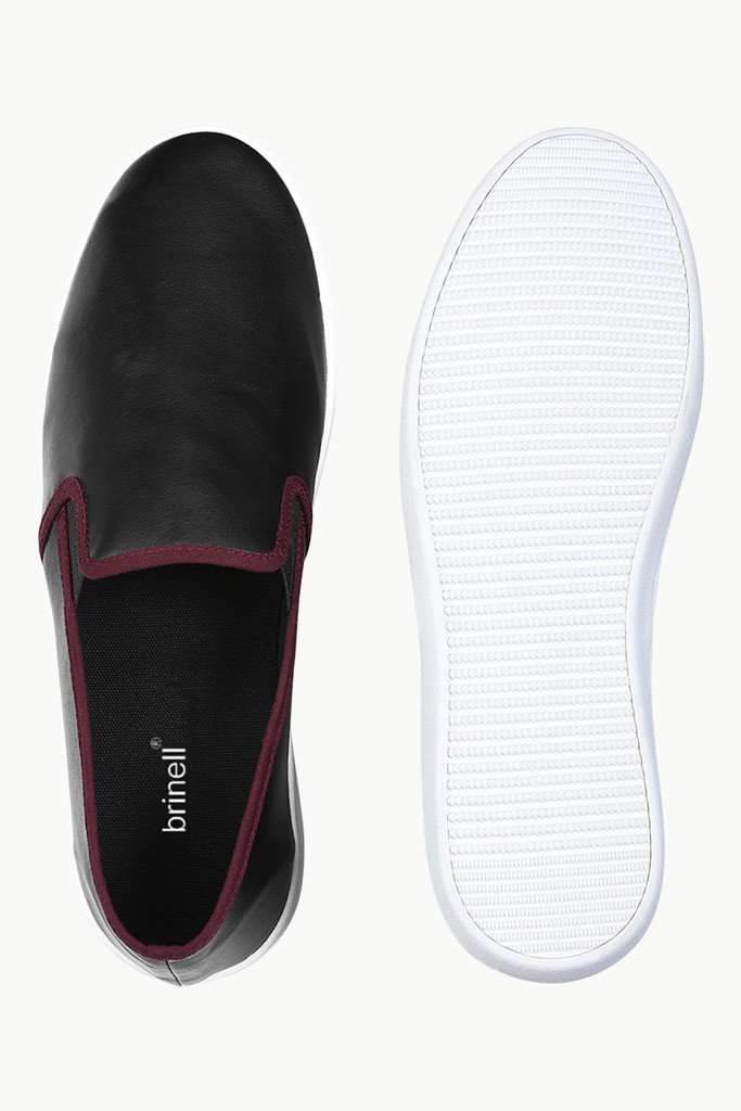 Faux Leather Slip On Plimsolls