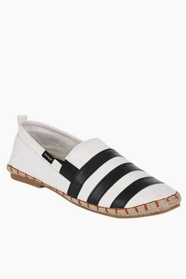 Faux Leather Stripe Espadrilles