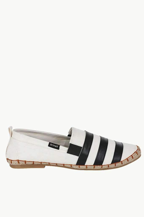 Faux Leather Stripe Espadrilles