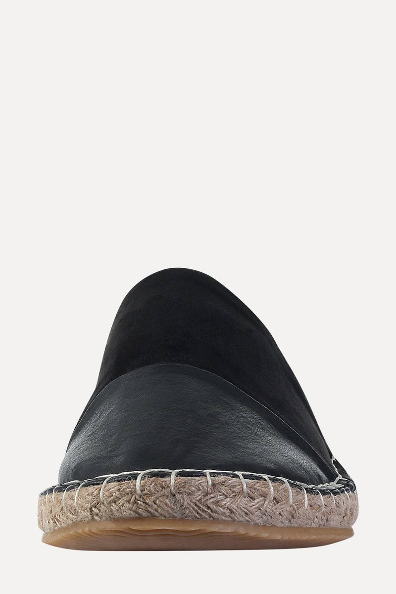 Faux Leather Top Suede Espadrilles