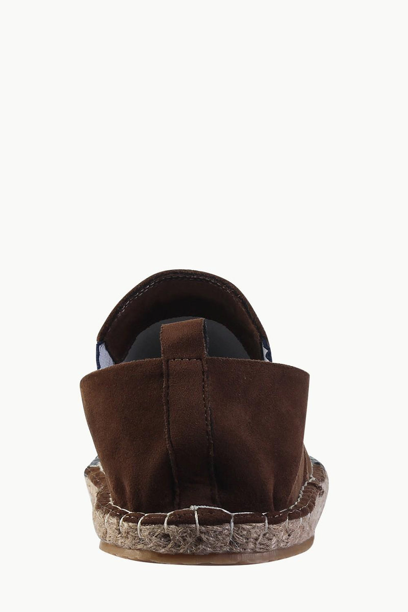Faux Leather Top Suede Espadrilles
