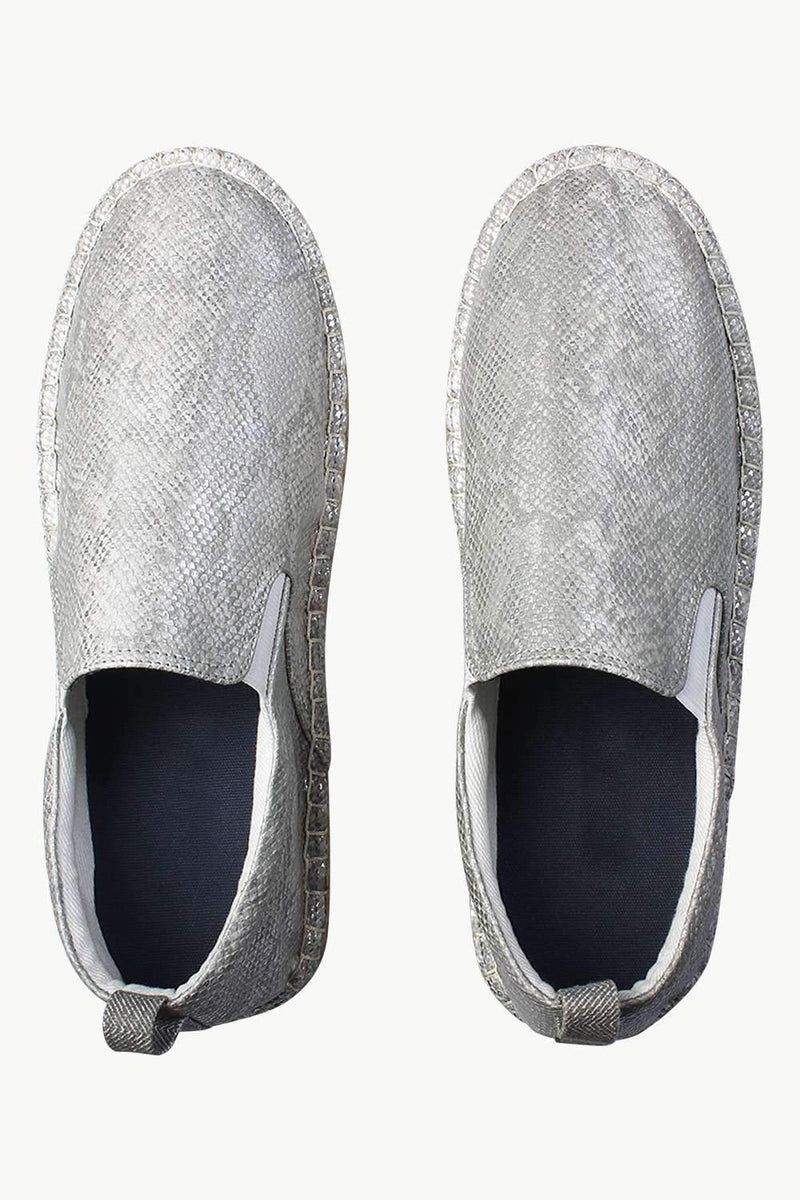 Faux Leather with Side Elastic Espadrilles