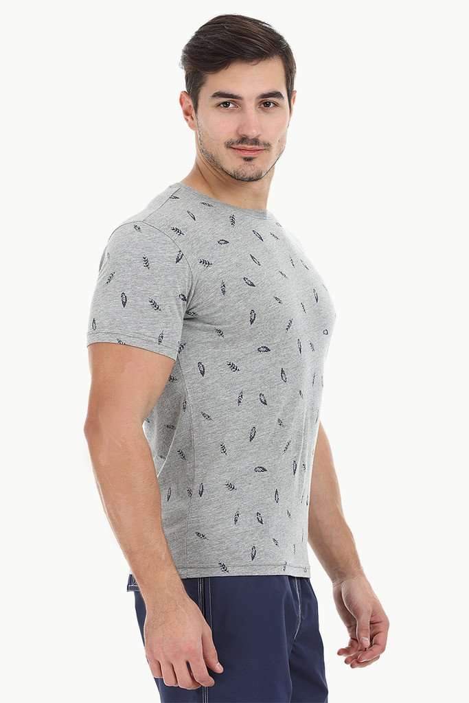 Feather Print Heather Crew