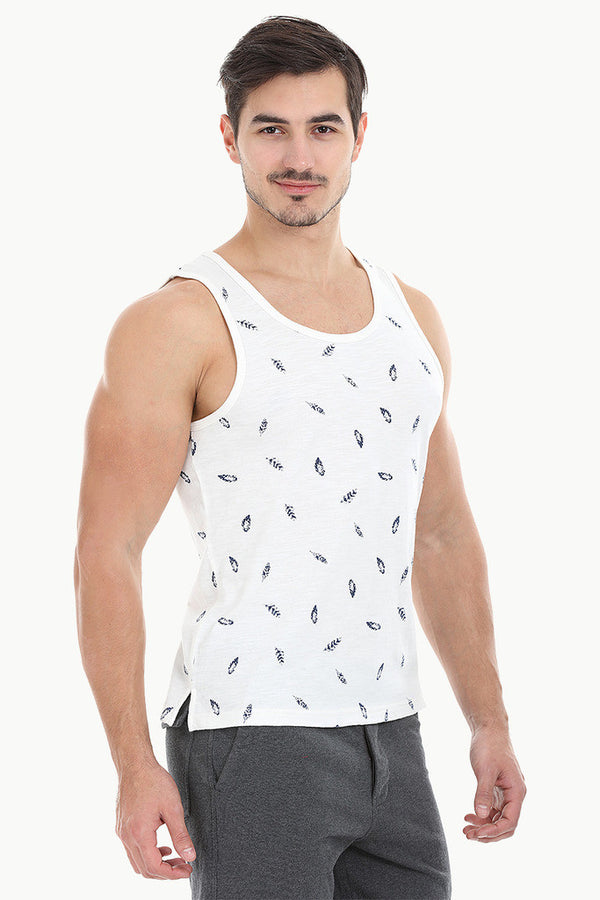 Feather Printed Soft Heather Tank