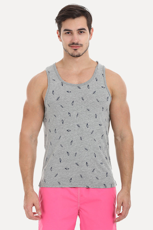 Feather Printed Soft Heather Tank