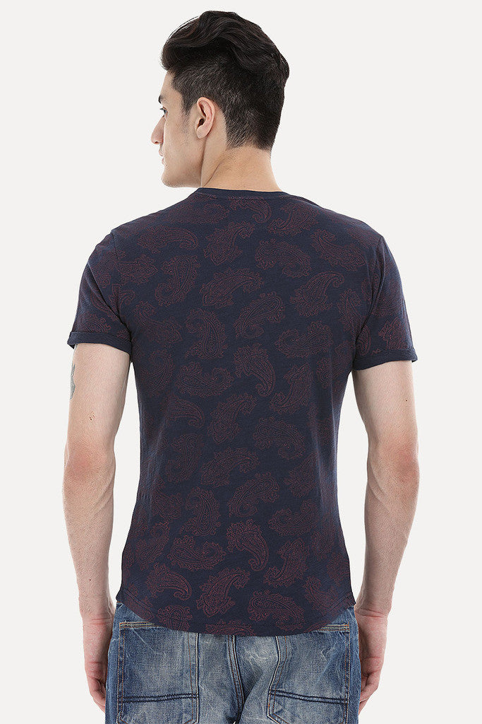 Floral Outline Short Sleeve Crew