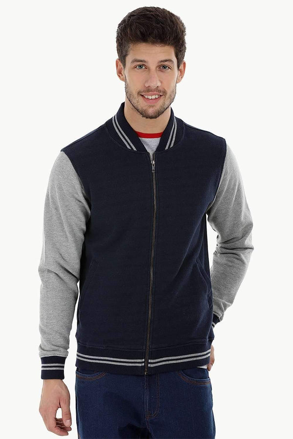 Full Zip Knit Varsity Jacket