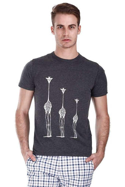 Giraffe Printed Soft Heather Crew