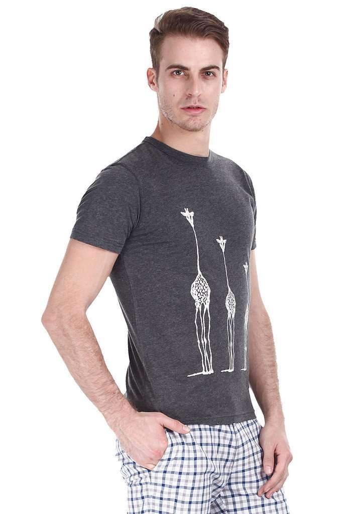 Giraffe Printed Soft Heather Crew