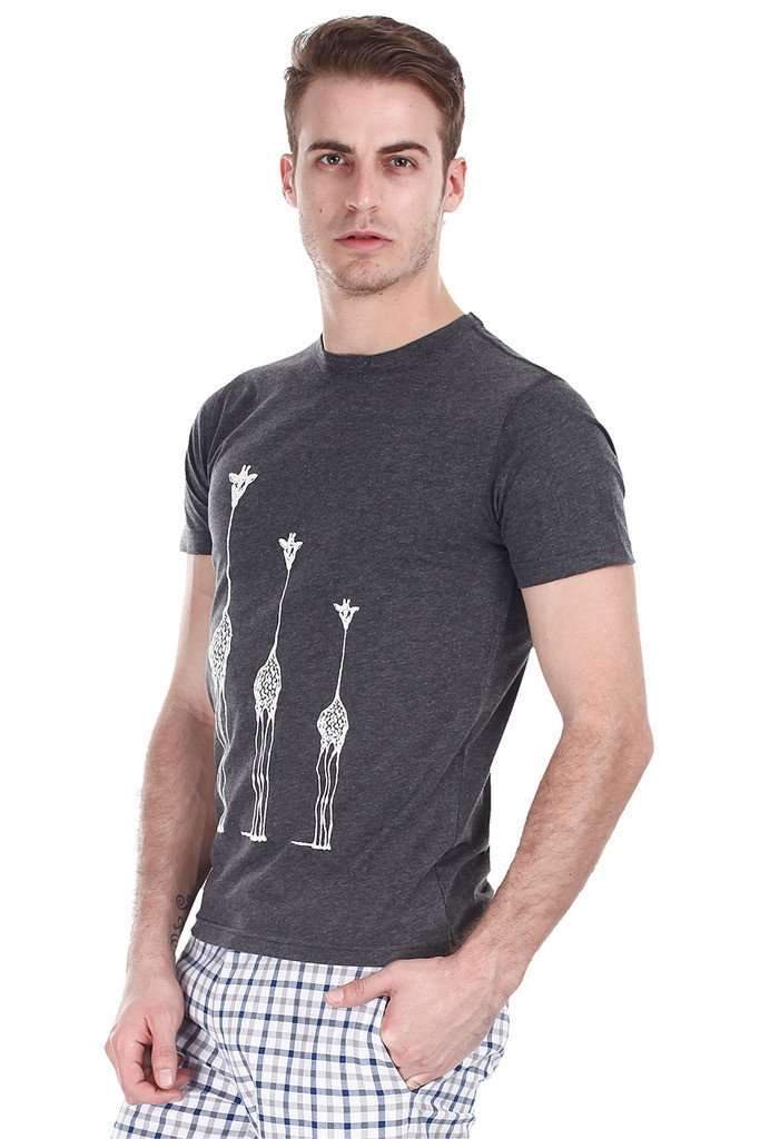 Giraffe Printed Soft Heather Crew