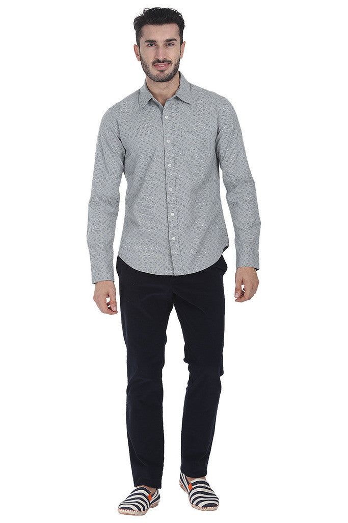 Grey Oxford Woven Shirt
