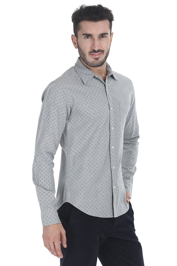 Grey Oxford Woven Shirt