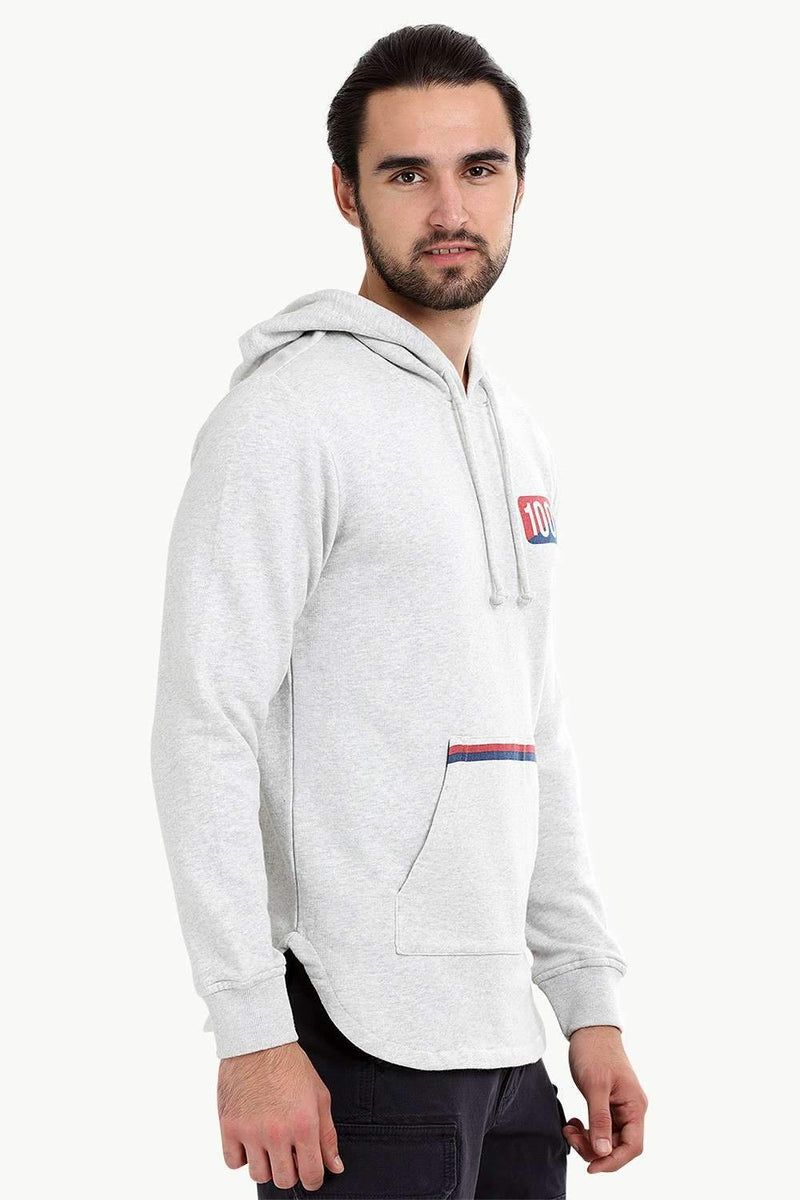 Grey Popover Hoodie Sweatshirt