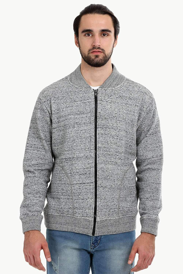 Heather Grey Zipper Fleece Jacket