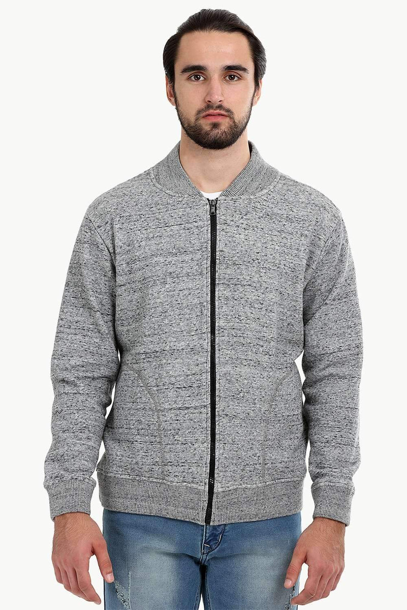 Heather Grey Zipper Fleece Jacket