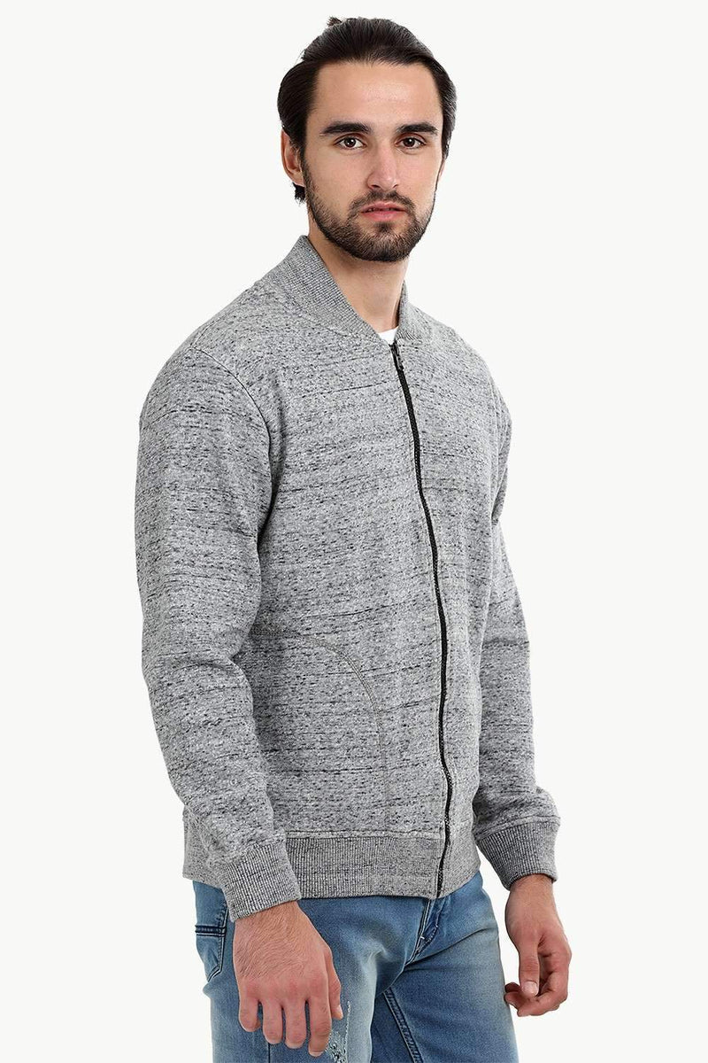 Heather Grey Zipper Fleece Jacket