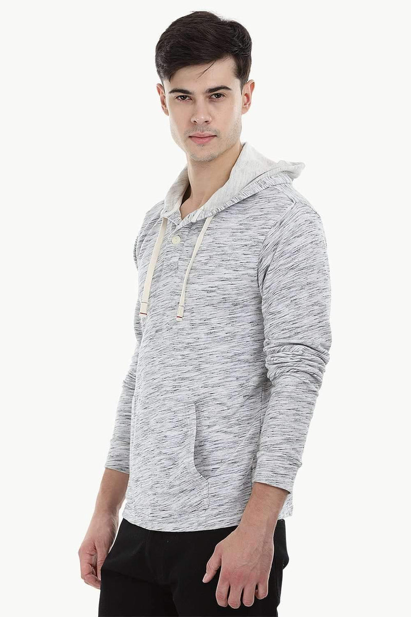 Heather Henley Hoodie Sweatshirt
