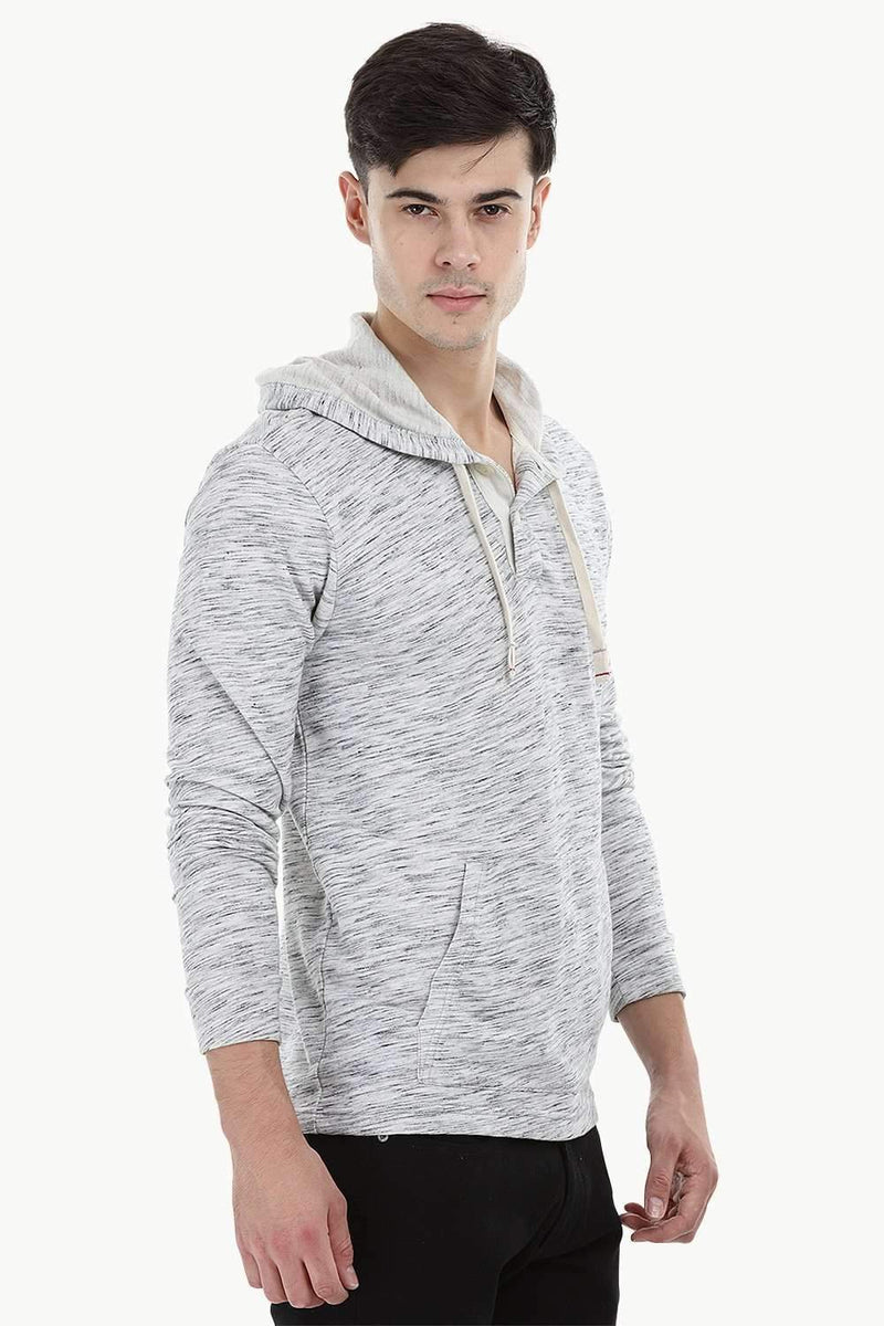 Heather Henley Hoodie Sweatshirt