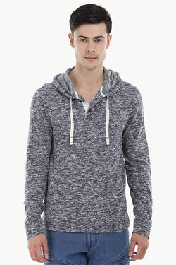 Heather Henley Hoodie Sweatshirt