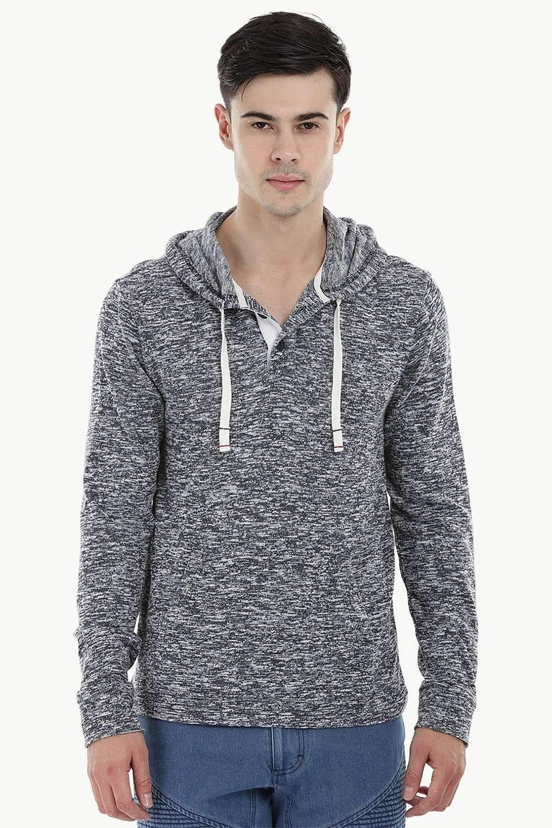 Heather Henley Hoodie Sweatshirt