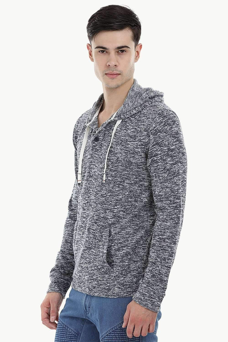 Heather Henley Hoodie Sweatshirt