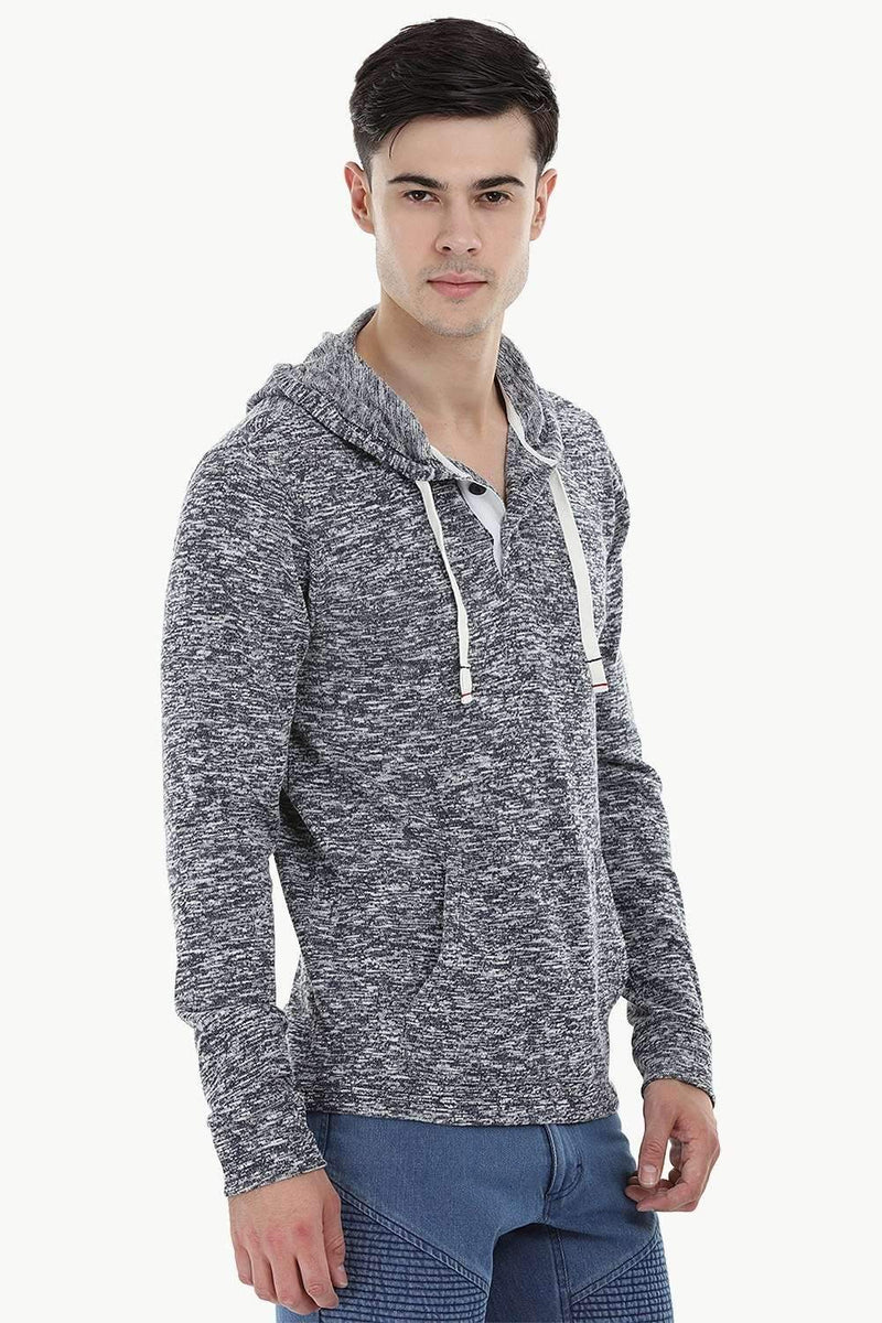 Heather Henley Hoodie Sweatshirt