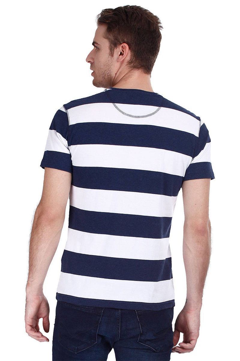 Navy White Yarn Dyed Stripe Tee