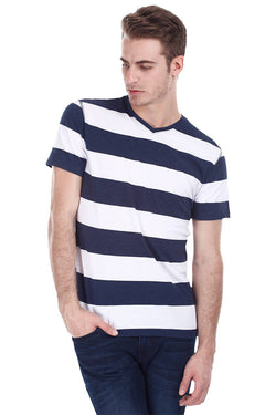 Navy White Yarn Dyed Stripe Tee