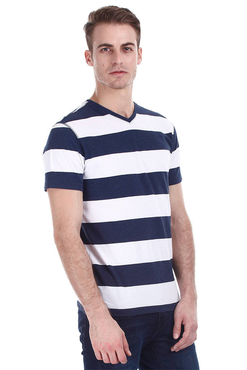 Navy White Yarn Dyed Stripe Tee