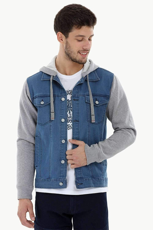 Hooded Indigo Denim Jacket