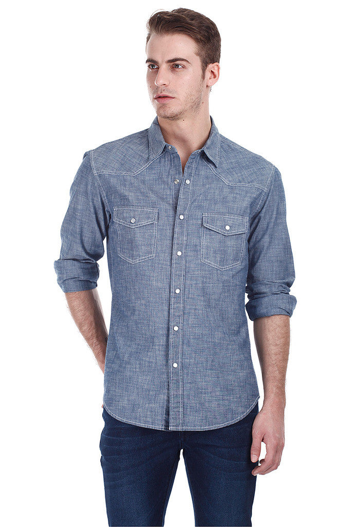 Indigo Denim Western Shirt