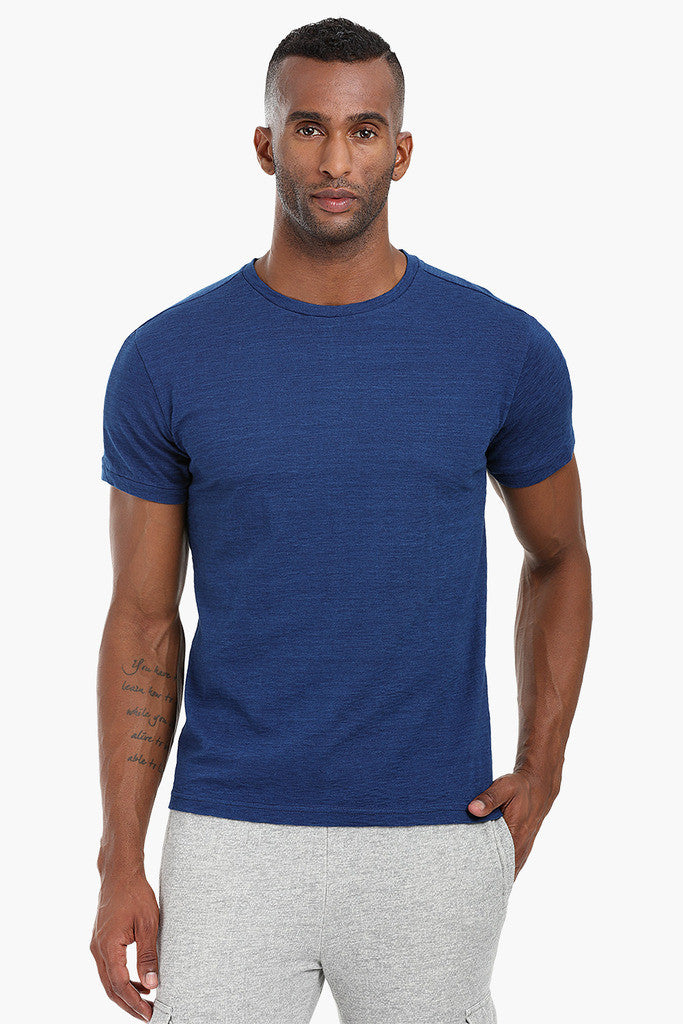 Indigo Panel Cotton T-Shirt