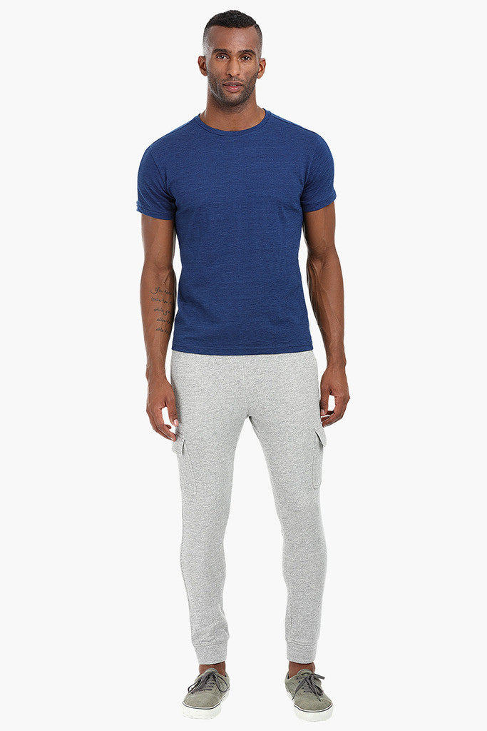 Indigo Panel Cotton T-Shirt