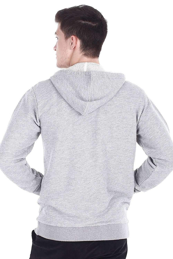 Front Zip Jacquard Knit Hoodie