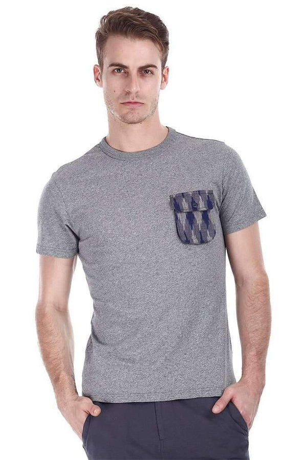 Jaspe Solid Tee With Contrast Ikat Pocket