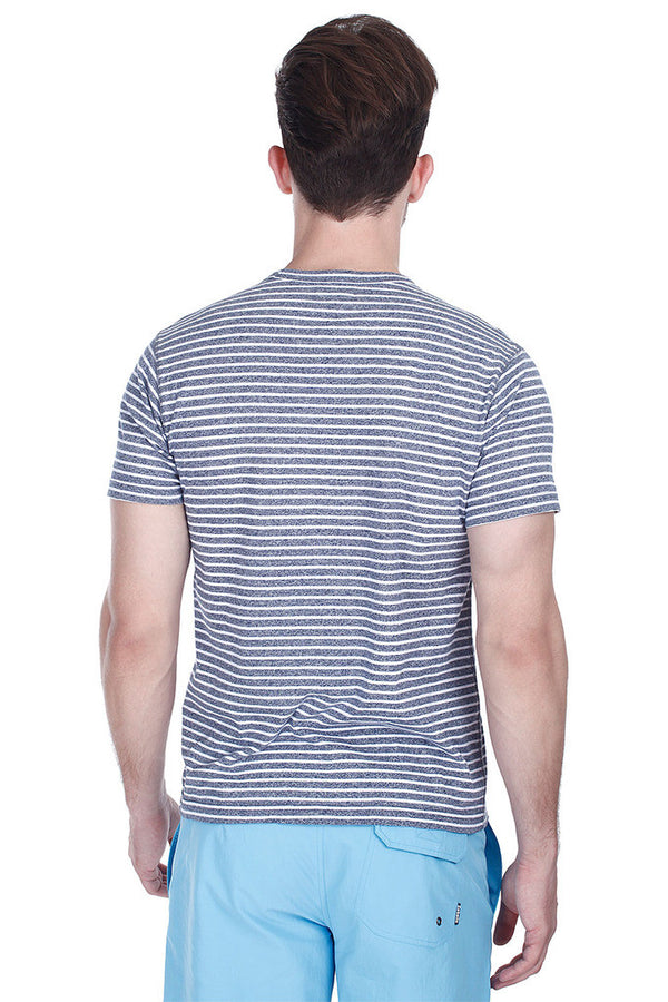 Jaspe Stripe Knit Round Neck Tee